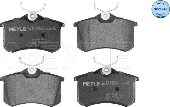 Meyle 025 209 6117 - Комплект спирачно феродо, дискови спирачки vvparts.bg