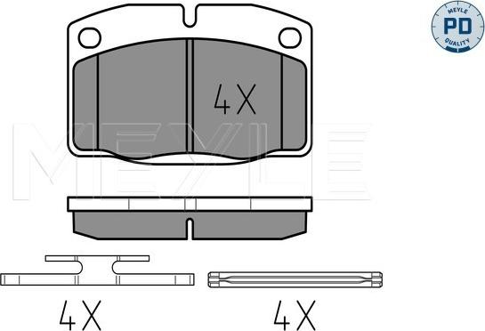 Meyle 025 209 3915/PD - Комплект спирачно феродо, дискови спирачки vvparts.bg