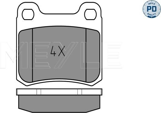 Meyle 025 206 8715/PD - Комплект спирачно феродо, дискови спирачки vvparts.bg