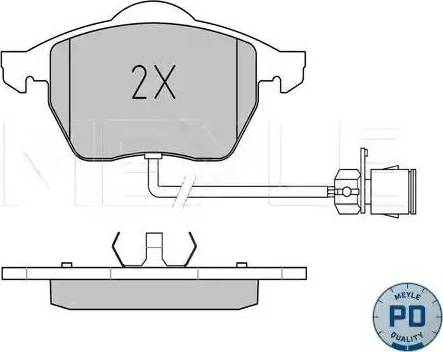 Meyle 025 206 7619/PD - Комплект спирачно феродо, дискови спирачки vvparts.bg