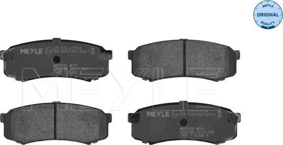 Meyle 025 219 4715/W - Комплект спирачно феродо, дискови спирачки vvparts.bg