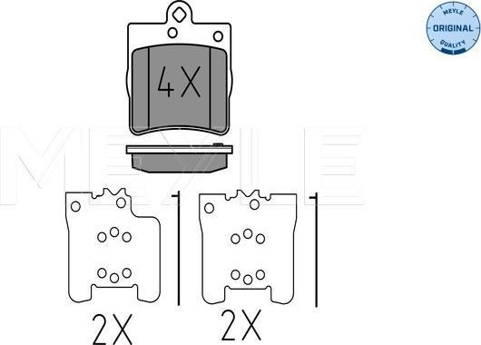 Meyle 025 219 1915 - Комплект спирачно феродо, дискови спирачки vvparts.bg