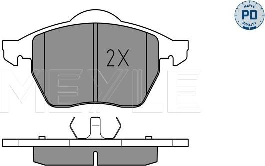 Meyle 025 219 1119/PD - Комплект спирачно феродо, дискови спирачки vvparts.bg