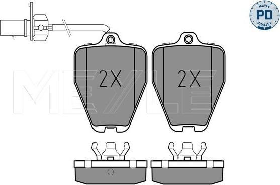 Meyle 025 214 5218/PD - Комплект спирачно феродо, дискови спирачки vvparts.bg