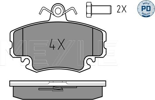 Meyle 025 214 6318/PD - Комплект спирачно феродо, дискови спирачки vvparts.bg