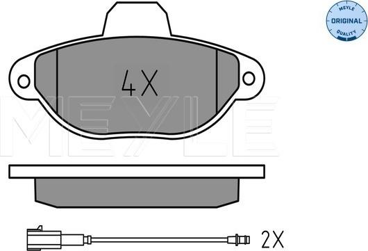 Meyle 025 214 3616 - Комплект спирачно феродо, дискови спирачки vvparts.bg