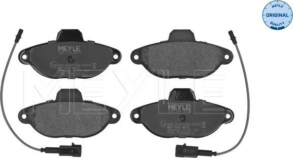 Meyle 025 214 3616 - Комплект спирачно феродо, дискови спирачки vvparts.bg