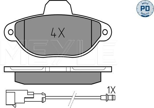 Meyle 025 214 3617/PD - Комплект спирачно феродо, дискови спирачки vvparts.bg