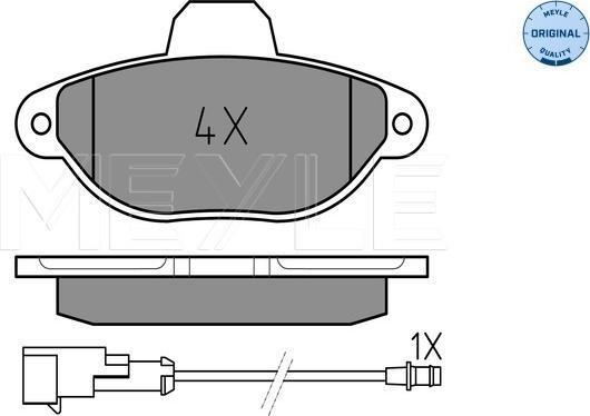 Meyle 025 214 3617/W - Комплект спирачно феродо, дискови спирачки vvparts.bg