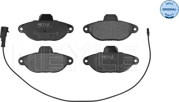 Meyle 025 214 3617/W - Комплект спирачно феродо, дискови спирачки vvparts.bg