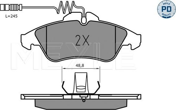 Meyle 025 215 7620/PD - Комплект спирачно феродо, дискови спирачки vvparts.bg