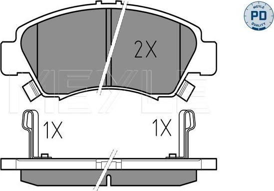 Meyle 025 216 9715/PD - Комплект спирачно феродо, дискови спирачки vvparts.bg