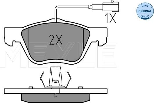 Meyle 025 216 3719/W - Комплект спирачно феродо, дискови спирачки vvparts.bg