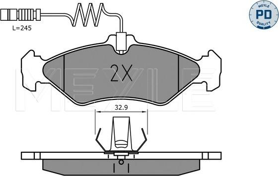 Meyle 025 216 2117/PD - Комплект спирачно феродо, дискови спирачки vvparts.bg