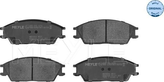 Meyle 025 210 1214 - Комплект спирачно феродо, дискови спирачки vvparts.bg