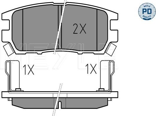 Meyle 025 218 4014/PD - Комплект спирачно феродо, дискови спирачки vvparts.bg