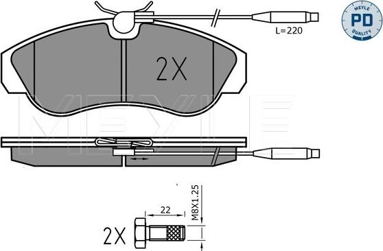 Meyle 025 217 9919/PD - Комплект спирачно феродо, дискови спирачки vvparts.bg