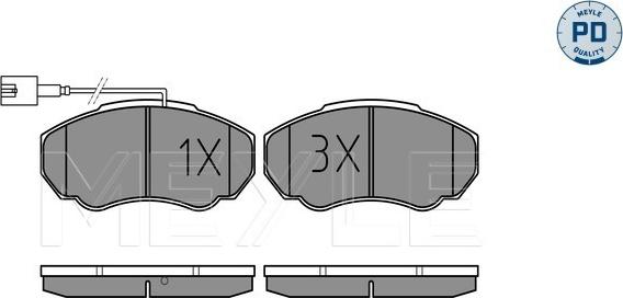 Meyle 025 239 1719/PD - Комплект спирачно феродо, дискови спирачки vvparts.bg