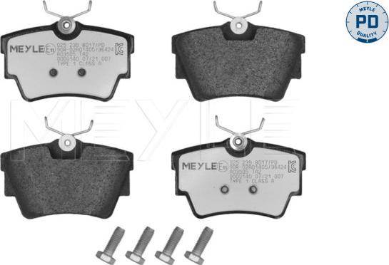 Meyle 025 239 8017/PD - Комплект спирачно феродо, дискови спирачки vvparts.bg