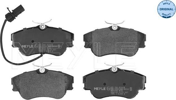 Meyle 025 234 4519/W - Комплект спирачно феродо, дискови спирачки vvparts.bg
