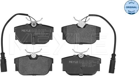 Meyle 025 234 4616/W - Комплект спирачно феродо, дискови спирачки vvparts.bg