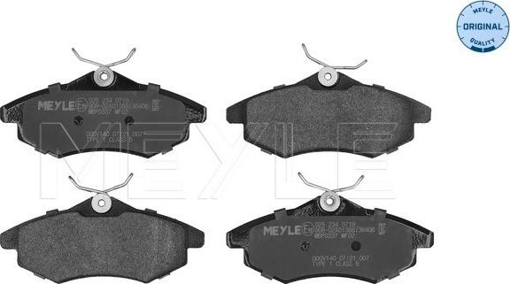 Meyle 025 234 0719 - Комплект спирачно феродо, дискови спирачки vvparts.bg