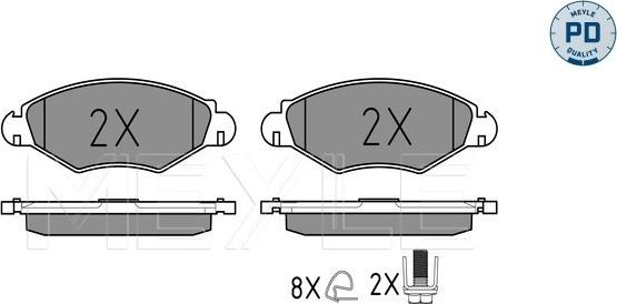 Meyle 025 235 9718/PD - Комплект спирачно феродо, дискови спирачки vvparts.bg