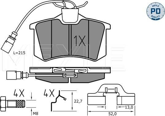 Meyle 025 235 5417/PD - Комплект спирачно феродо, дискови спирачки vvparts.bg