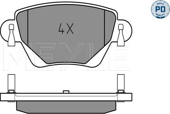 Meyle 025 235 5717/PD - Комплект спирачно феродо, дискови спирачки vvparts.bg