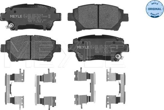 Meyle 025 235 1015/W - Комплект спирачно феродо, дискови спирачки vvparts.bg