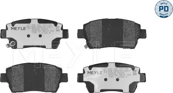 Meyle 025 235 1017/PD - Комплект спирачно феродо, дискови спирачки vvparts.bg
