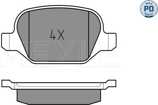 Meyle 025 235 1716/PD - Комплект спирачно феродо, дискови спирачки vvparts.bg