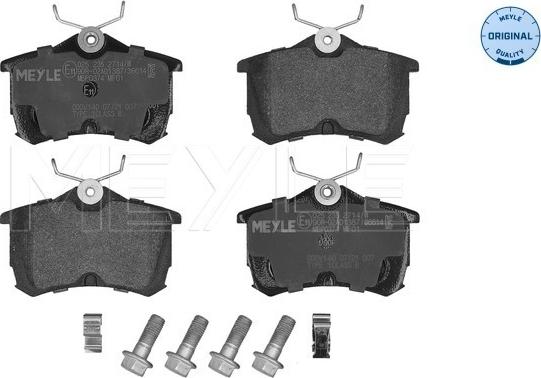 Meyle 025 235 2714/W - Комплект спирачно феродо, дискови спирачки vvparts.bg