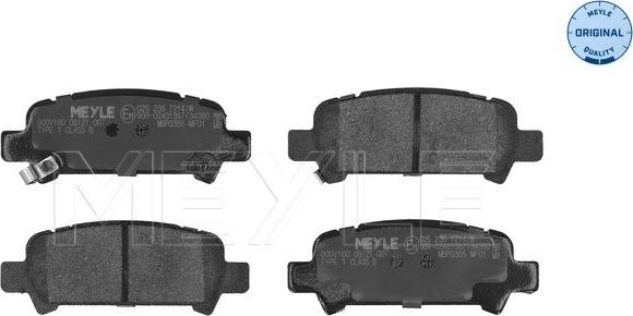 Meyle 025 235 7214/W - Комплект спирачно феродо, дискови спирачки vvparts.bg