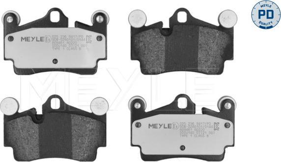 Meyle 025 236 9417/PD - Комплект спирачно феродо, дискови спирачки vvparts.bg