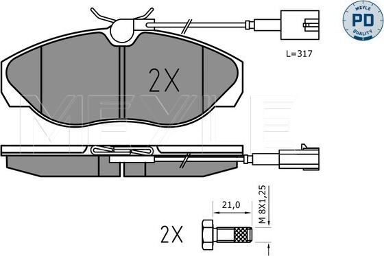 Meyle 025 236 0219/PD - Комплект спирачно феродо, дискови спирачки vvparts.bg