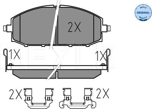 Meyle 025 236 1118/W - Комплект спирачно феродо, дискови спирачки vvparts.bg