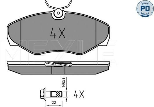 Meyle 025 230 9918/PD - Комплект спирачно феродо, дискови спирачки vvparts.bg