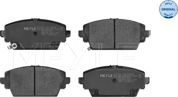 Meyle 025 230 9416/W - Комплект спирачно феродо, дискови спирачки vvparts.bg