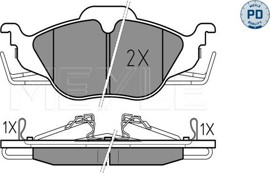 Meyle 025 230 6317/PD - Комплект спирачно феродо, дискови спирачки vvparts.bg