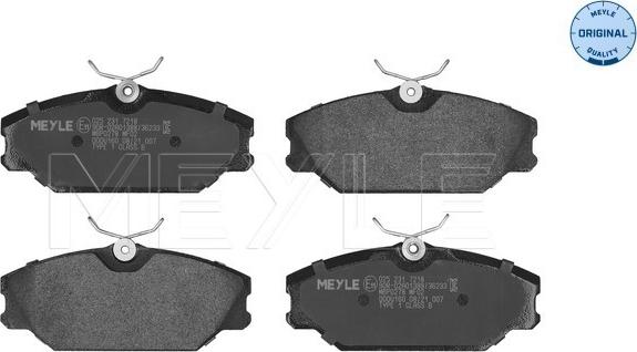 Meyle 025 231 7218 - Комплект спирачно феродо, дискови спирачки vvparts.bg