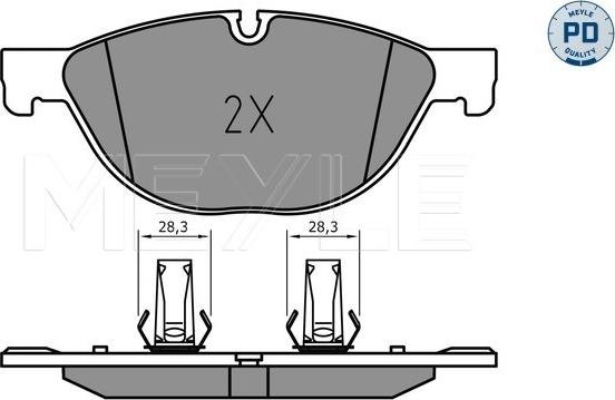 Meyle 025 238 9518/PD - Комплект спирачно феродо, дискови спирачки vvparts.bg