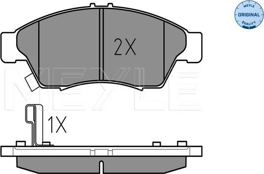 Meyle 025 238 1716/W - Комплект спирачно феродо, дискови спирачки vvparts.bg