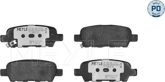 Meyle 025 238 7114/PD - Комплект спирачно феродо, дискови спирачки vvparts.bg
