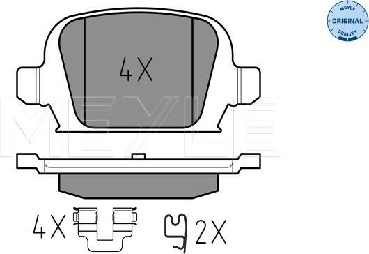 Meyle 025 232 8414 - Комплект спирачно феродо, дискови спирачки vvparts.bg