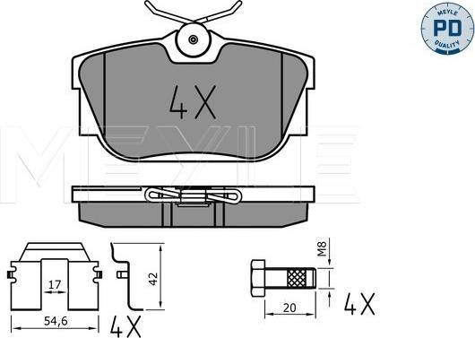 Meyle 025 232 2417/PD - Комплект спирачно феродо, дискови спирачки vvparts.bg