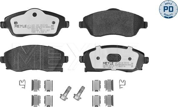 Meyle 025 232 2517/PD - Комплект спирачно феродо, дискови спирачки vvparts.bg