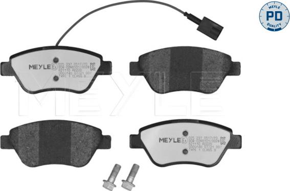 Meyle 025 237 0517/PD - Комплект спирачно феродо, дискови спирачки vvparts.bg