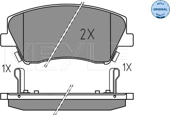 Meyle 025 225 1817 - Комплект спирачно феродо, дискови спирачки vvparts.bg