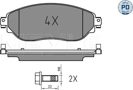 Meyle 025 220 8718/PD - Комплект спирачно феродо, дискови спирачки vvparts.bg